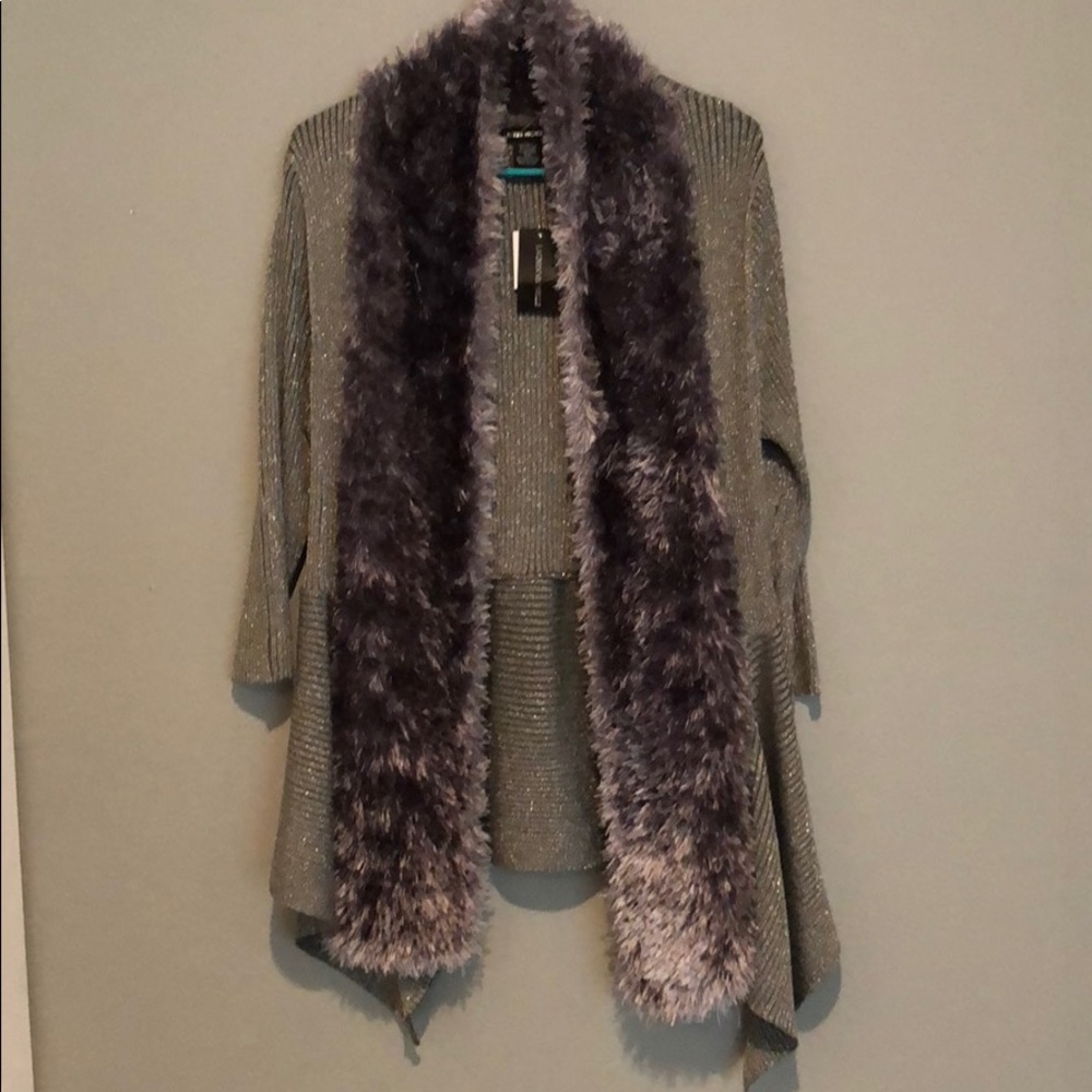 Gray sparkly cardigan